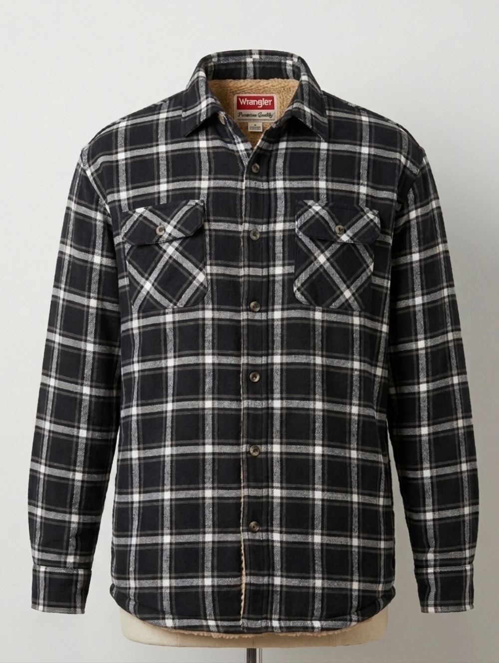 Wrangler Black & White Plaid Workshirt Jacket
